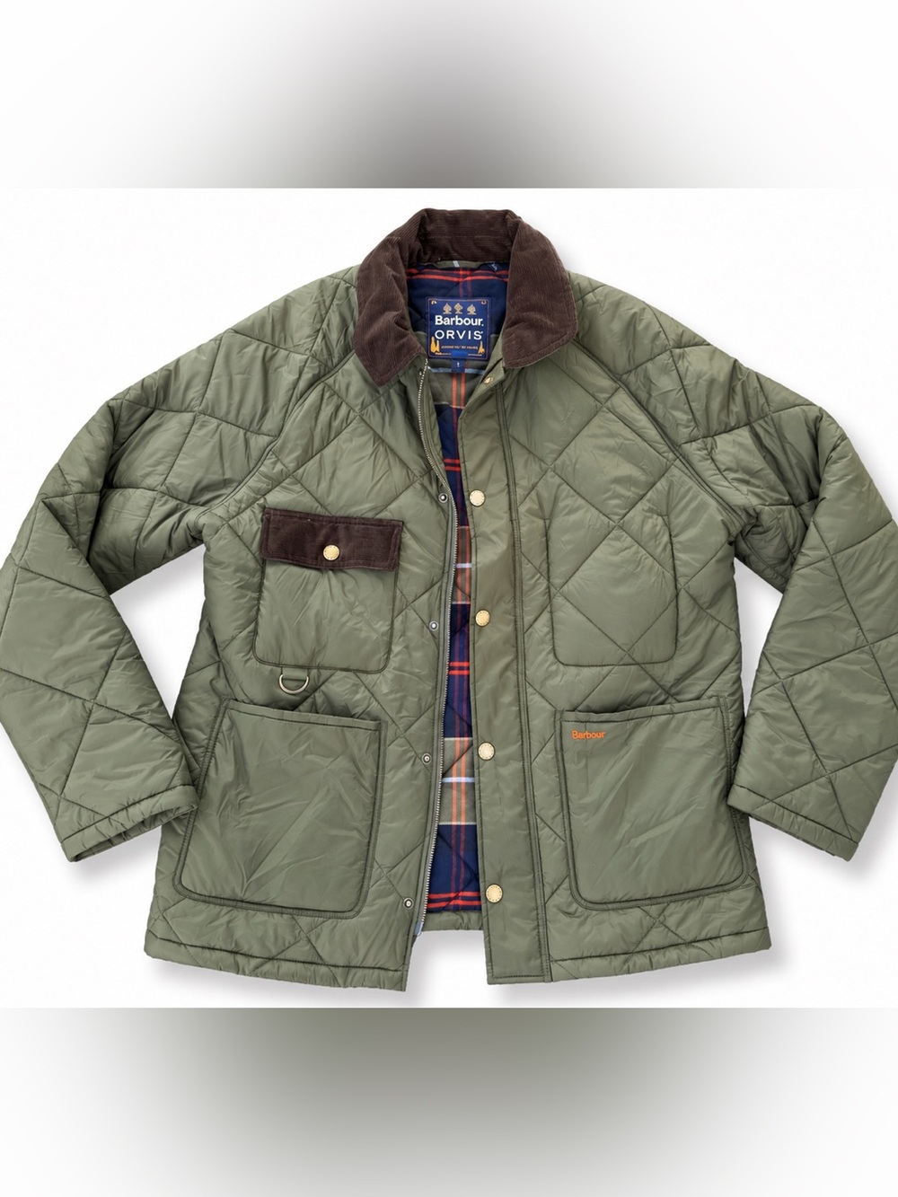 Barbour x Orvis Quilted Field Jacket - Dark Green XL blanket lined